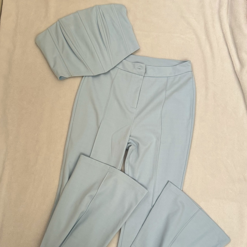 Baby Blue Flare Pants Set